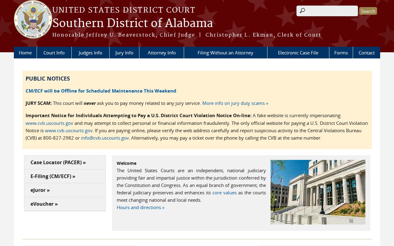 Conecuh County Circuit Clerk records compared with Southern District federal court records