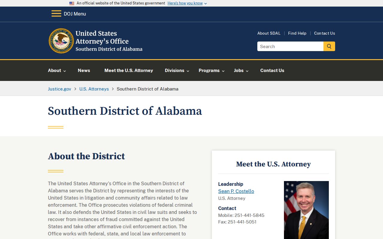 Conecuh County arrest records federal prosecutor resource