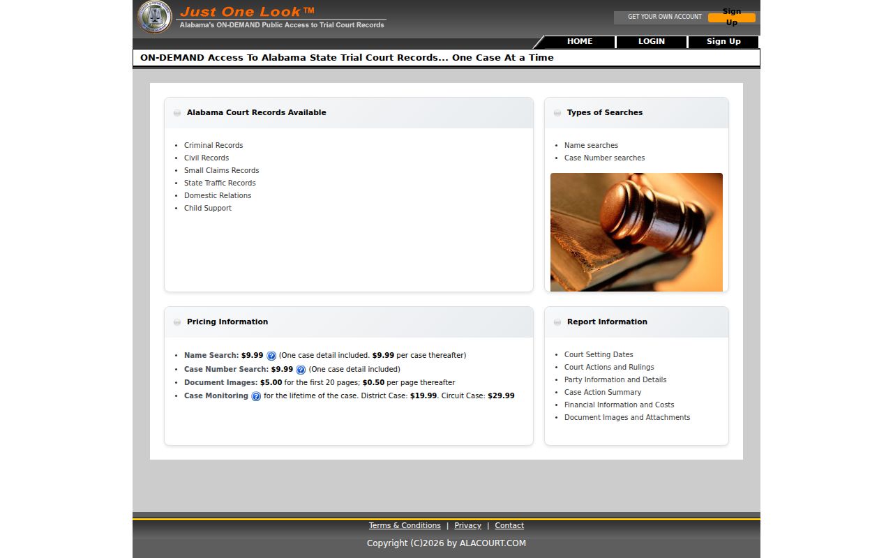 Conecuh County court records Alacourt Access trial court search