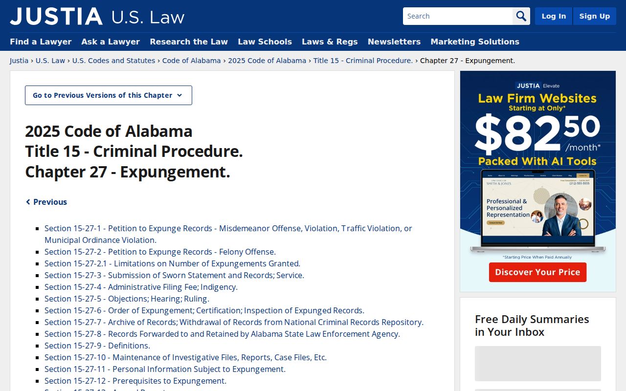 Conecuh County criminal court records Alabama expungement statutes