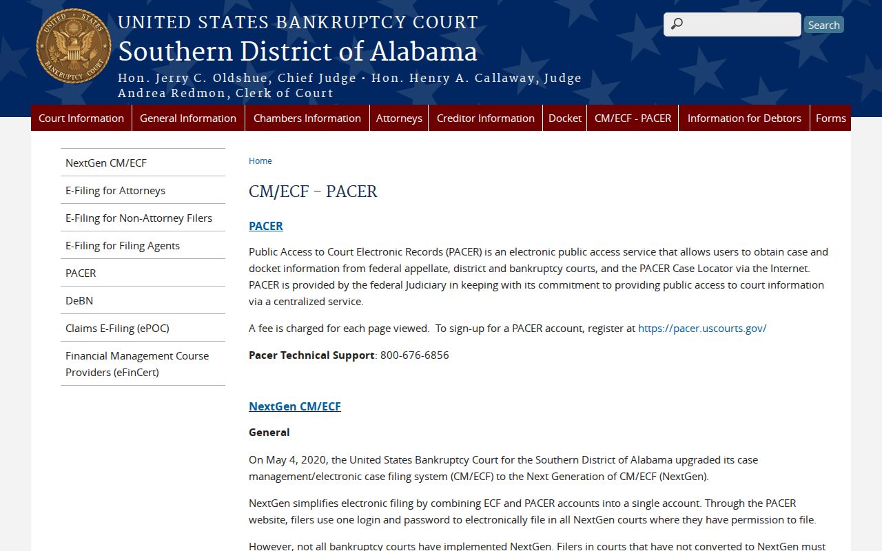 Conecuh County Circuit Court PACER and CM ECF information
