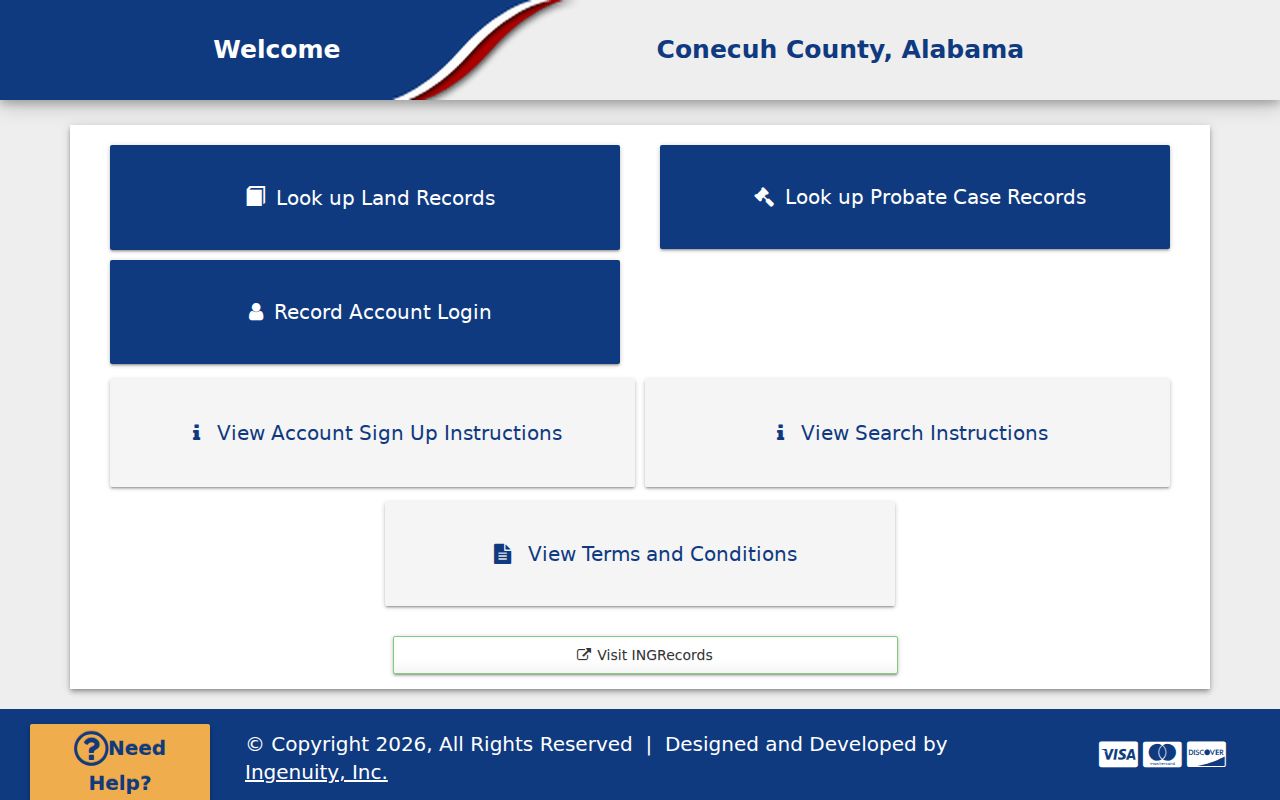 Conecuh County Probate Court records online services portal